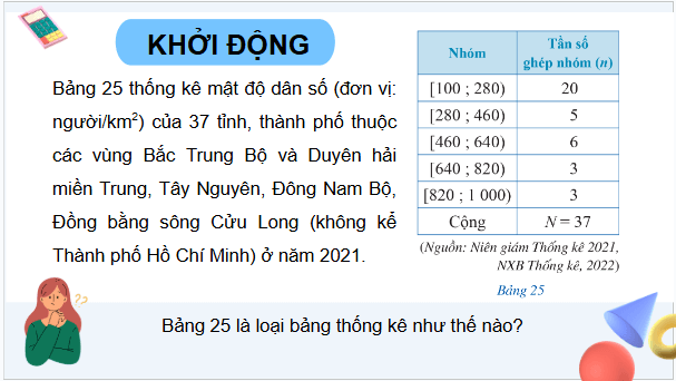 Giáo án điện tử Toán 9 Cánh diều Bài 3: Tần số ghép nhóm. Tần số tương đối ghép nhóm | PPT Toán 9