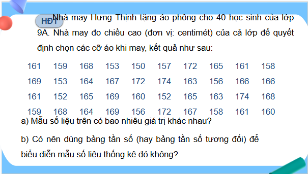 Giáo án điện tử Toán 9 Cánh diều Bài 3: Tần số ghép nhóm. Tần số tương đối ghép nhóm | PPT Toán 9