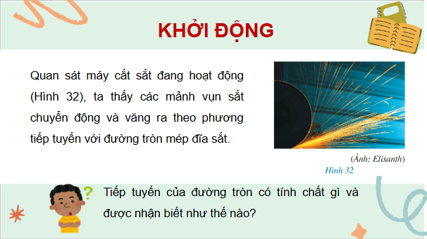 Giáo án điện tử Toán 9 Cánh diều Bài 3: Tiếp tuyến của đường tròn | PPT Toán 9