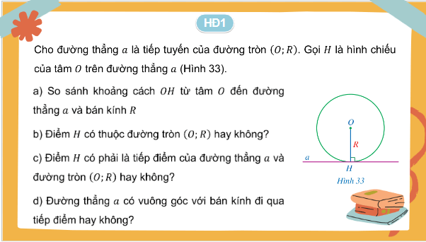 Giáo án điện tử Toán 9 Cánh diều Bài 3: Tiếp tuyến của đường tròn | PPT Toán 9