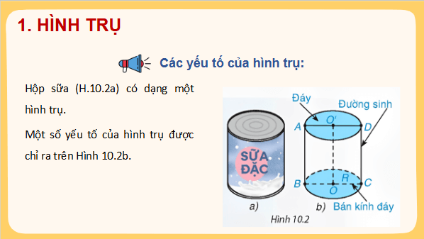 Giáo án điện tử Toán 9 Kết nối Bài 31: Hình trụ và hình nón | PPT Toán 9 Kết nối tri thức