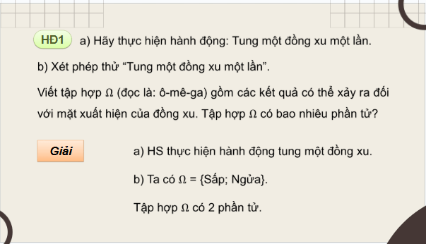 Giáo án điện tử Toán 9 Cánh diều Bài 4: Phép thử ngẫu nhiên và không gian mẫu. Xác suất của biến cố | PPT Toán 9