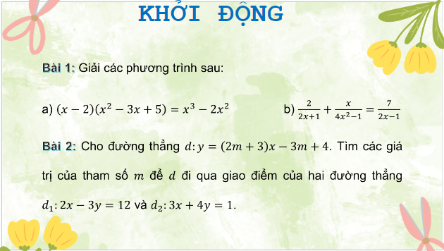 Giáo án điện tử Toán 9 Cánh diều Bài tập cuối chương 1 | PPT Toán 9