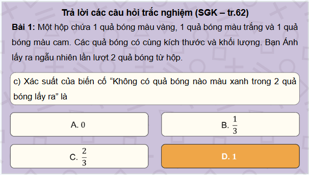 Giáo án điện tử Toán 9 Chân trời Bài tập cuối chương 8 | PPT Toán 9 Chân trời sáng tạo