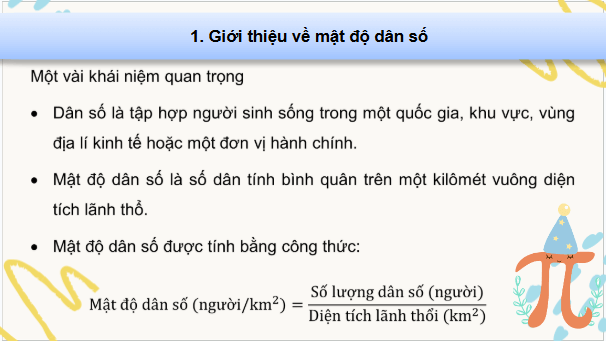 Giáo án điện tử Toán 9 Cánh diều Chủ đề 2: Mật độ dân số | PPT Toán 9