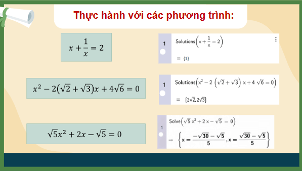 Giáo án điện tử Toán 9 Kết nối Giải phương trình, hệ phương trình và vẽ đồ thị hàm số với phần mềm GeoGebra | PPT Toán 9 Kết nối tri thức