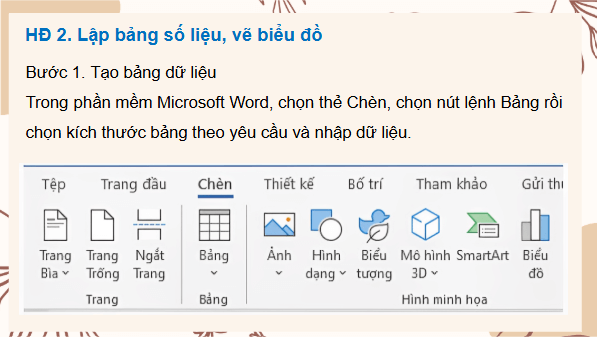 Giáo án điện tử Toán 9 Chân trời Hoạt động 4: Chuyển dữ liệu từ bảng vào biểu đồ trên phần mềm Microsoft Word | PPT Toán 9 Chân trời sáng tạo