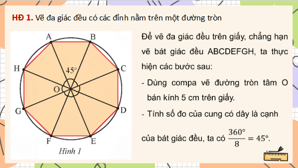 Giáo án điện tử Toán 9 Chân trời Hoạt động 5: Cắt đa giác đều làm vòng quay may mắn | PPT Toán 9 Chân trời sáng tạo