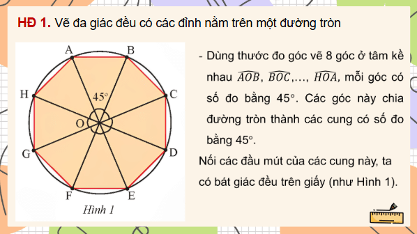 Giáo án điện tử Toán 9 Chân trời Hoạt động 5: Cắt đa giác đều làm vòng quay may mắn | PPT Toán 9 Chân trời sáng tạo