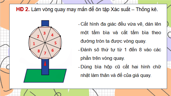 Giáo án điện tử Toán 9 Chân trời Hoạt động 5: Cắt đa giác đều làm vòng quay may mắn | PPT Toán 9 Chân trời sáng tạo