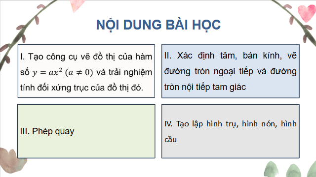 Giáo án điện tử Toán 9 Cánh diều Thực hành phần mềm Geogebra | PPT Toán 9