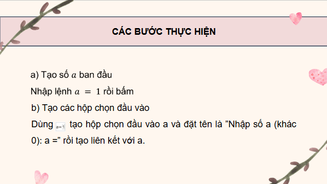 Giáo án điện tử Toán 9 Cánh diều Thực hành phần mềm Geogebra | PPT Toán 9