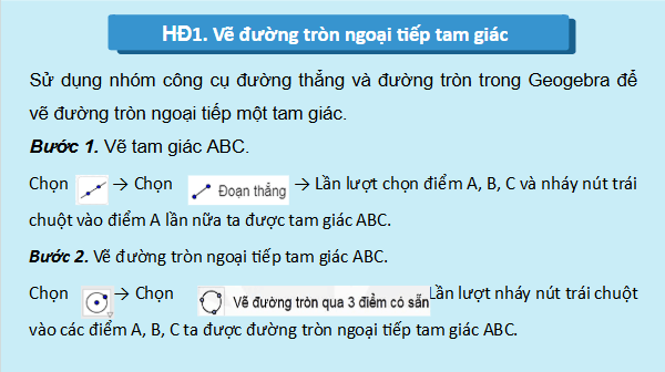 Giáo án điện tử Toán 9 Kết nối Vẽ hình đơn giản với phần mềm GeoGebra | PPT Toán 9 Kết nối tri thức