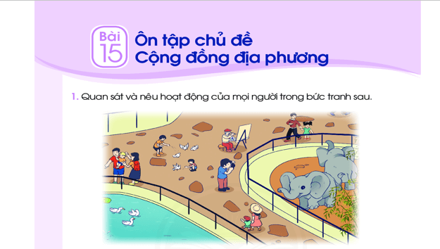 Giáo án điện tử TNXH lớp 1 Chân trời sáng tạo Bài 15: Ôn tập chủ đề Cộng đồng địa phương | PPT Tự nhiên và xã hội lớp 1