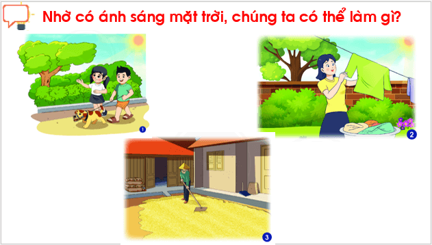 Giáo án điện tử TNXH lớp 1 Chân trời sáng tạo Bài 30: Ánh sáng mặt trời | PPT Tự nhiên và xã hội lớp 1