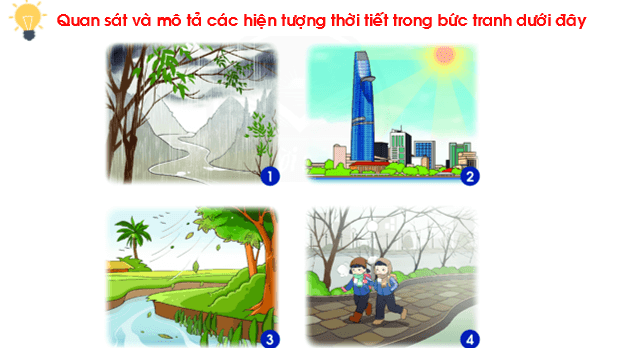 Giáo án điện tử TNXH lớp 1 Chân trời sáng tạo Bài 31: Hiện tượng thời tiết | PPT Tự nhiên và xã hội lớp 1