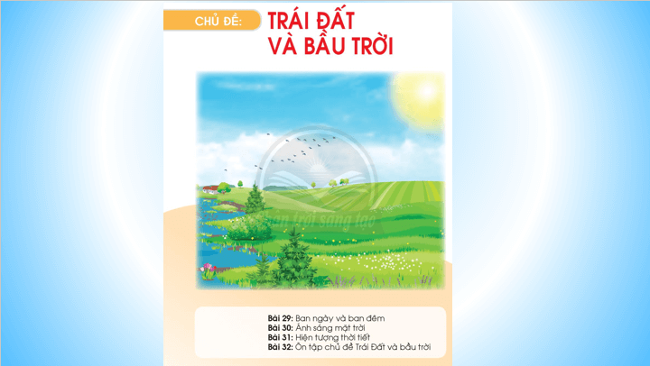 Giáo án điện tử TNXH lớp 1 Chân trời sáng tạo Bài 32: Ôn tập chủ đề Trái Đất và bầu trời | PPT Tự nhiên và xã hội lớp 1