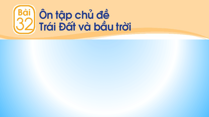 Giáo án điện tử TNXH lớp 1 Chân trời sáng tạo Bài 32: Ôn tập chủ đề Trái Đất và bầu trời | PPT Tự nhiên và xã hội lớp 1