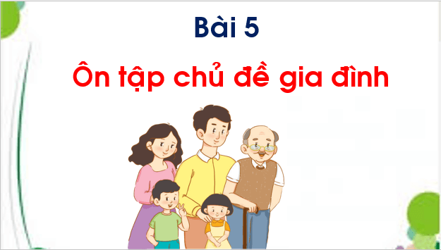 Giáo án điện tử TNXH lớp 1 Chân trời sáng tạo Bài 5: Ôn tập chủ đề Gia đình | PPT Tự nhiên và xã hội lớp 1