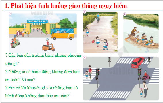 Giáo án điện tử TNXH lớp 1 Cánh diều Bài 9: An toàn trên đường | PPT Tự nhiên và xã hội lớp 1