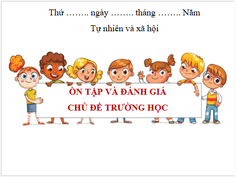 Giáo án điện tử TNXH lớp 1 Cánh diều Ôn tập và đánh giá chủ đề Trường học | PPT Tự nhiên và xã hội lớp 1