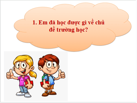 Giáo án điện tử TNXH lớp 1 Cánh diều Ôn tập và đánh giá chủ đề Trường học | PPT Tự nhiên và xã hội lớp 1