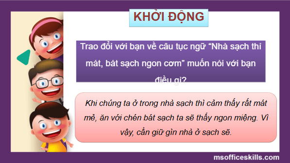 Giáo án điện tử TNXH lớp 2 Cánh diều Bài 4: Vệ sinh nhà ở | PPT Tự nhiên và xã hội lớp 2