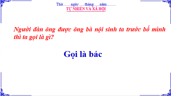 Giáo án điện tử TNXH lớp 3 Cánh diều Bài 1: Họ hàng nội, ngoại | PPT Tự nhiên và xã hội lớp 3