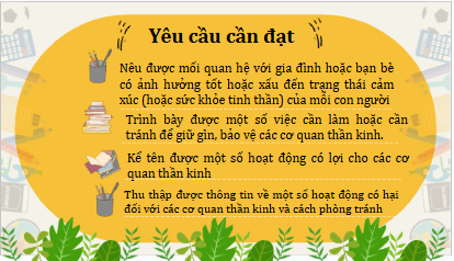 Giáo án điện tử TNXH lớp 3 Kết nối tri thức Bài 23: Chăm sóc và bảo vệ cơ quan thần kinh | PPT Tự nhiên và xã hội lớp 3
