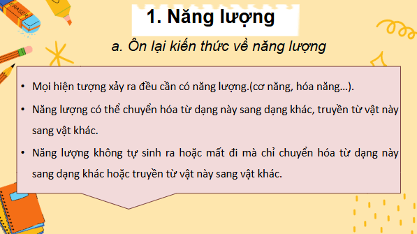 Giáo án điện tử Vật Lí 10 Kết nối tri thức Bài 23: Năng lượng. Công cơ học | PPT Vật Lí 10