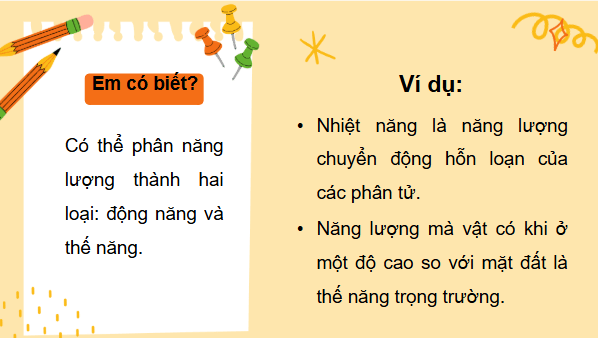 Giáo án điện tử Vật Lí 10 Kết nối tri thức Bài 23: Năng lượng. Công cơ học | PPT Vật Lí 10