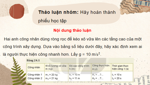 Giáo án điện tử Vật Lí 10 Kết nối tri thức Bài 24: Công suất | PPT Vật Lí 10