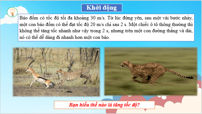 Giáo án điện tử Vật Lí 10 Cánh diều Bài 3: Gia tốc và đồ thị vận tốc – thời gian | PPT Vật Lí 10