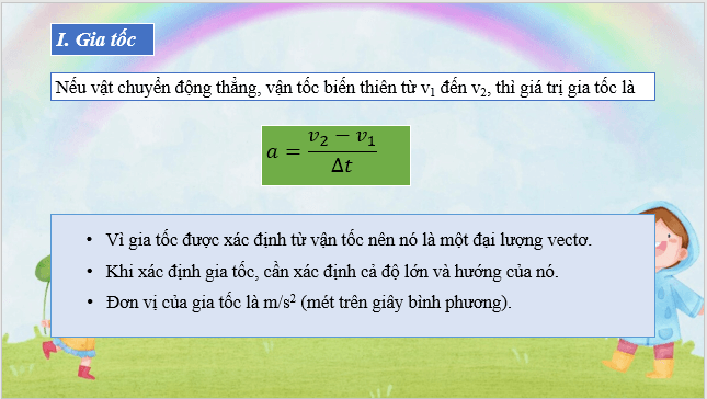 Giáo án điện tử Vật Lí 10 Cánh diều Bài 3: Gia tốc và đồ thị vận tốc – thời gian | PPT Vật Lí 10