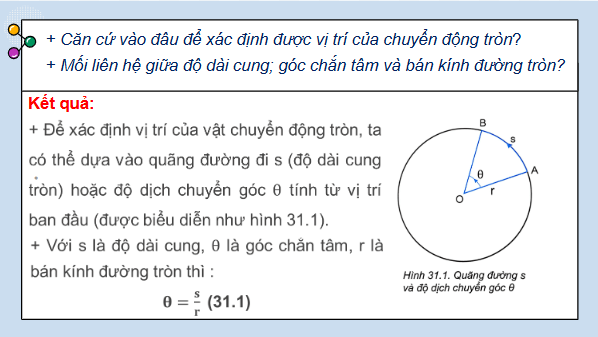 Giáo án điện tử Vật Lí 10 Kết nối tri thức Bài 31: Động học của chuyển động tròn đều | PPT Vật Lí 10