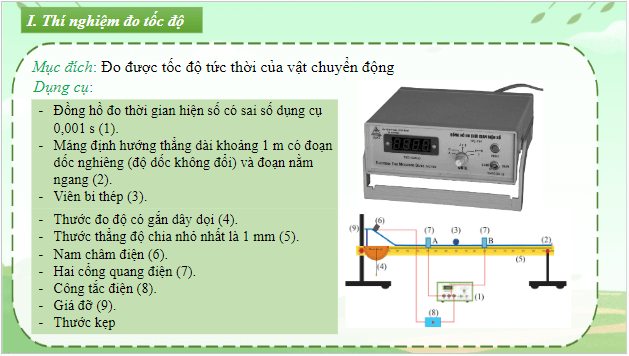 Giáo án điện tử Vật Lí 10 Chân trời sáng tạo Bài 6: Thực hành đo tốc độ của vật chuyển động thẳng | PPT Vật Lí 10