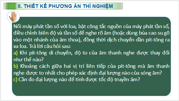 Giáo án điện tử Vật Lí 11 Kết nối tri thức Bài 15: Thực hành: Đo tốc độ truyền âm | PPT Vật Lí 11