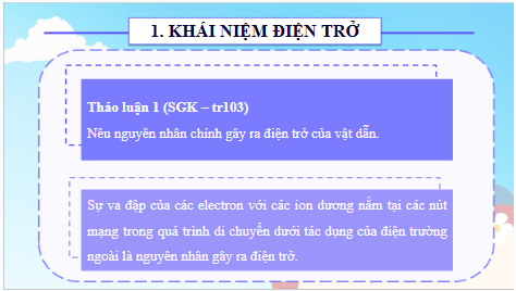 Giáo án điện tử Vật Lí 11 Chân trời sáng tạo Bài 17: Điện trở. Định luật Ohm | PPT Vật Lí 11