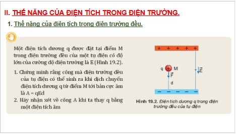 Giáo án điện tử Vật Lí 11 Kết nối tri thức Bài 19: Thế năng điện | PPT Vật Lí 11