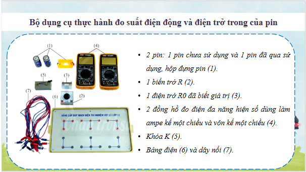 Giáo án điện tử Vật Lí 11 Chân trời sáng tạo Bài 20: Thực hành xác định suất điện động và điện trở trong của pin | PPT Vật Lí 11