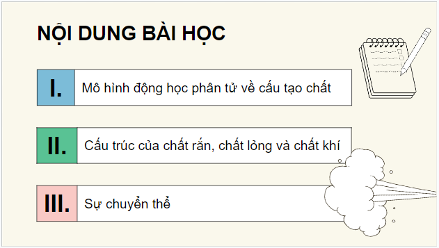 Giáo án điện tử Vật Lí 12 Kết nối tri thức Bài 1: Cấu trúc của chất. Sự chuyển thể | PPT Vật Lí 12