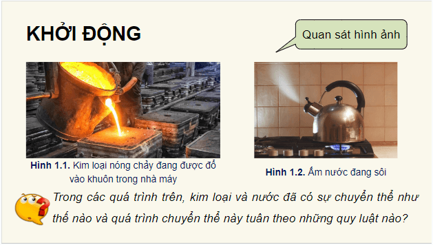 Giáo án điện tử Vật Lí 12 Chân trời sáng tạo Bài 1: Sự chuyển thể | PPT Vật Lí 12