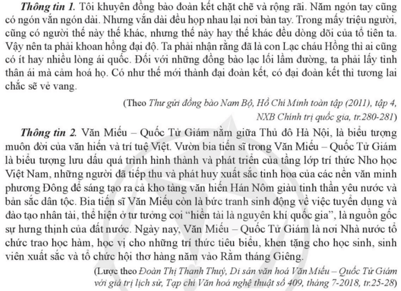 Em hãy cho biết những truyền thống nào của dân tộc Việt Nam được nói đến