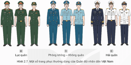 Nêu cách nhận biết các lực lượng trong Quân đội nhân dân Việt Nam dựa vào trang phục
