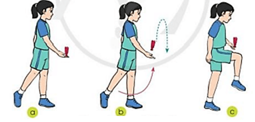 Quan sát và nhận xét bạn thực hiện kĩ năng tâng cầu bằng đùi