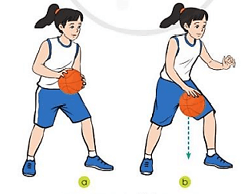 Nêu sự khác nhau giữa kĩ thuật tại chỗ dẫn bóng đổi tay và kĩ thuật tại chỗ dẫn bóng