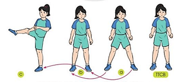 Vận dụng kĩ thuật di chuyển nhiều bước và kĩ thuật tâng cầu bằng mu bàn chân