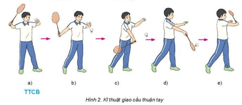 Vận dụng kỹ thuật giao cầu thuận tay để đấu tập và vui chơi hàng ngày