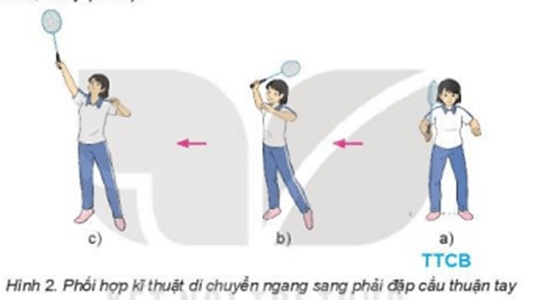 Vận dụng phối hợp kỹ thuật di chuyển ngang đập cầu thuận tay và trò chơi vận động