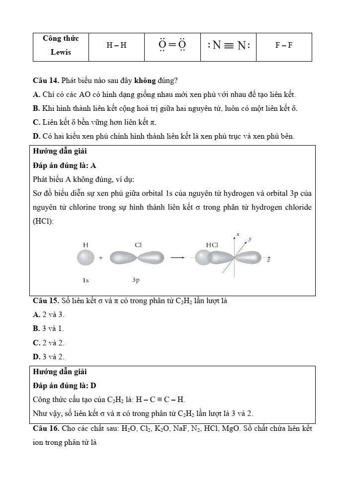 Đề kiểm tra Hóa học 10 Cánh diều Chủ đề 3 (có lời giải)